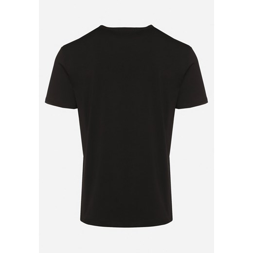 T-shirt męski Born2be bawełniany czarny z krótkimi rękawami 