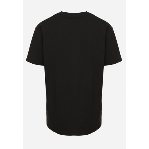 Czarny t-shirt męski Born2be z krótkim rękawem 