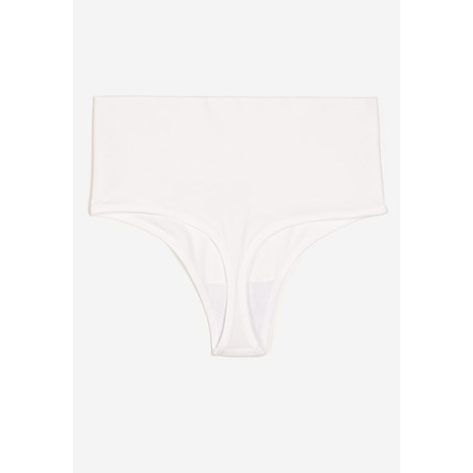 Białe Majtki Typu Stringi High Waist z Szeroką Gumką w Talii Xerubia Renee L/XL wyprzedaż Renee odzież