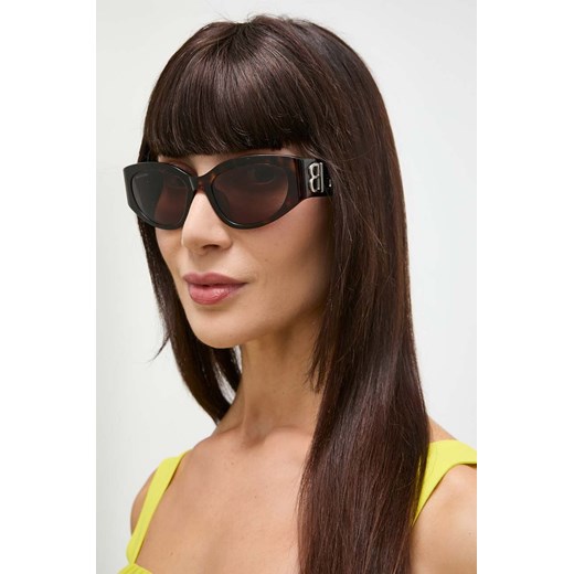 Balenciaga okulary przeciwsłoneczne damskie kolor brązowy BB0324SK ze sklepu ANSWEAR.com w kategorii Okulary przeciwsłoneczne damskie - zdjęcie 172314530