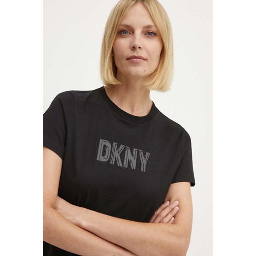 Dkny t-shirt bawełniany damski kolor czarny DP4T9672 ze sklepu ANSWEAR.com w kategorii Bluzki damskie - zdjęcie 172314632