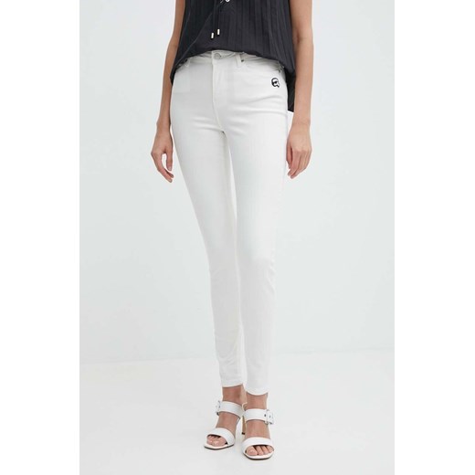 Karl Lagerfeld jeansy damskie kolor biały ze sklepu ANSWEAR.com w kategorii Jeansy damskie - zdjęcie 172314644