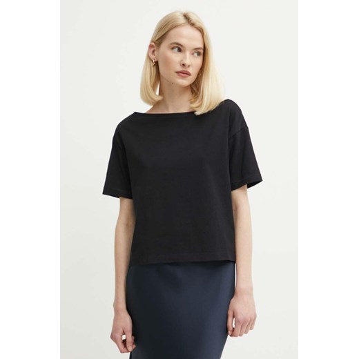 Sisley t-shirt bawełniany damski kolor czarny ze sklepu ANSWEAR.com w kategorii Bluzki damskie - zdjęcie 172315253
