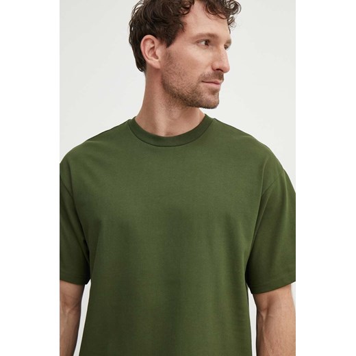 United Colors of Benetton t-shirt bawełniany męski kolor zielony gładki ze sklepu ANSWEAR.com w kategorii T-shirty męskie - zdjęcie 172315401