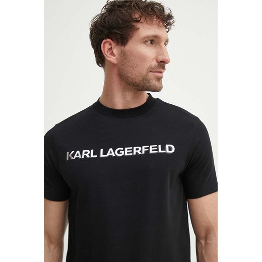 Karl Lagerfeld t-shirt męski kolor czarny z nadrukiem 542221.755053 ze sklepu ANSWEAR.com w kategorii T-shirty męskie - zdjęcie 172315452