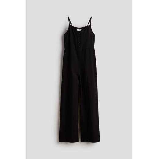 H & M - Tkaninowy kombinezon - Czarny ze sklepu H&M w kategorii Kombinezony damskie - zdjęcie 172315750