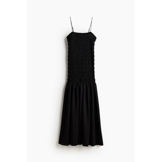 H & M - Długa sukienka z marszczeniem - Czarny H & M XS H&M