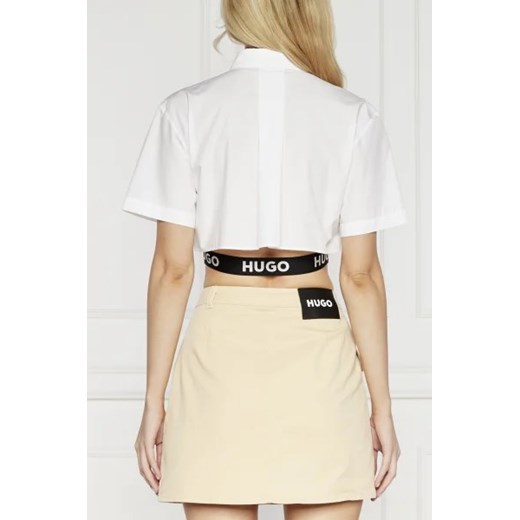 Bluzka damska Hugo Boss z krótkimi rękawami z okrągłym dekoltem 