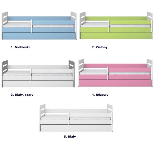Łóżko dziecięce z barierką Candy 2X mix 80x180 - szare Elior One Size Edinos.pl