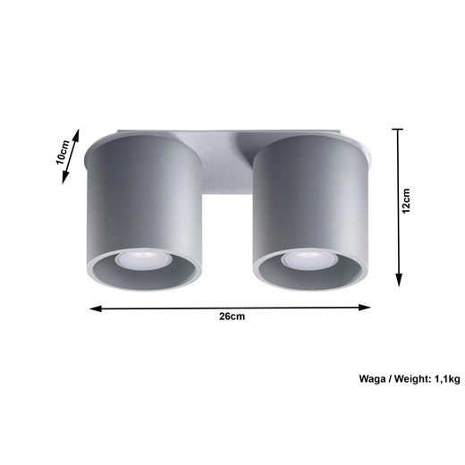 Podwójny plafon LED E761-Orbil - szary Lumes One Size Edinos.pl