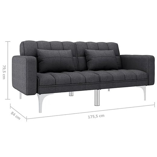 Rozkładana dwuosobowa ciemnoszara sofa - Distira 2D Elior One Size Edinos.pl