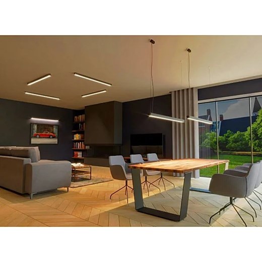 Srebrny podłużny plafon z modułem LED 4000 K - EX626-Pini Lumes One Size Edinos.pl