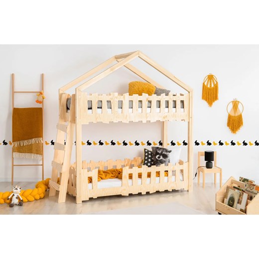 Drewniane łóżko piętrowe domek dla dzieci - Zorin 4X ze sklepu Edinos.pl w kategorii Łóżka dziecięce - zdjęcie 172319252