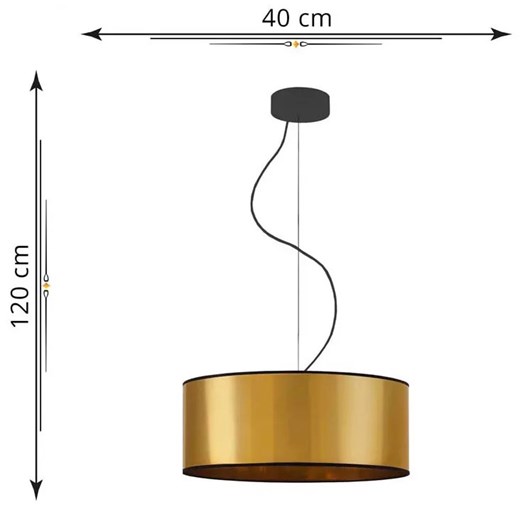 Złoty żyrandol z regulacją wysokości 40 cm - EX854-Hajfun Lumes One Size Edinos.pl