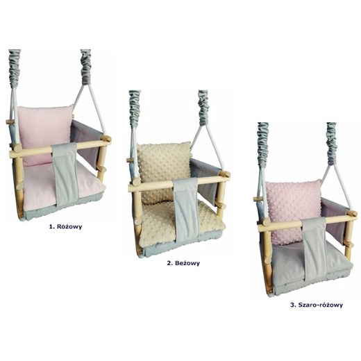 Różowa huśtawka kubełkowa dziecięca - Metisa Elior One Size Edinos.pl