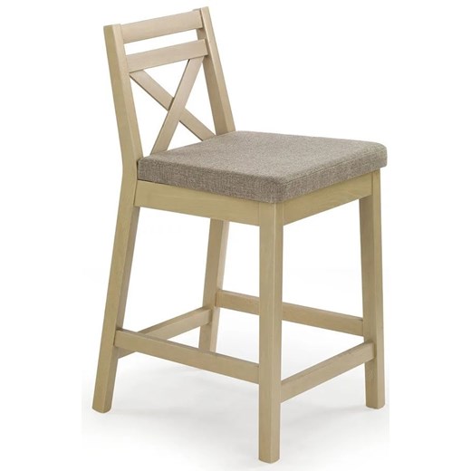 Drewniane skandynawskie krzesło barowe dąb sonoma - Lidan ze sklepu Edinos.pl w kategorii Krzesła - zdjęcie 172319622