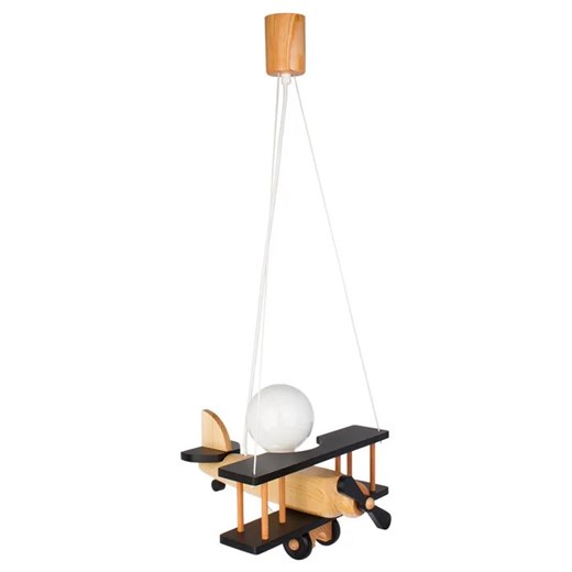 Czarna lampa wisząca dziecięca samolot - S199 M0-T45 ze sklepu Edinos.pl w kategorii Lampy dziecięce - zdjęcie 172319931