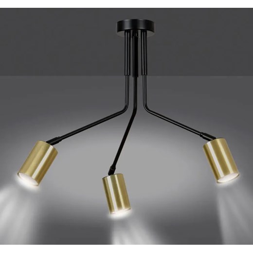 Czarna potrójna loftowa lampa sufitowa - D059-Rafio Lumes One Size Edinos.pl