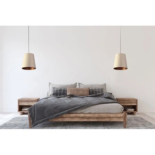 Kremowo-miedziana lampa wisząca z abażurem - S405-Arva Lumes One Size Edinos.pl