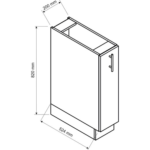 Biała szafka kuchenna typu cargo z koszem - Pergio 3X 20 cm Elior One Size Edinos.pl