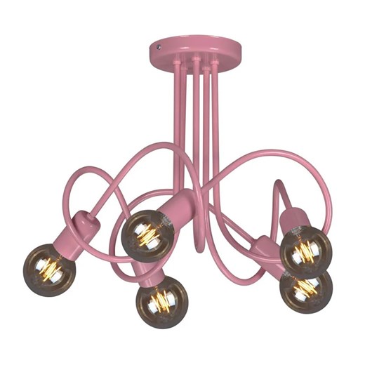 Różowa nowoczesna młodzieżowa lampa sufitowa - S549-Adorva ze sklepu Edinos.pl w kategorii Lampy sufitowe - zdjęcie 172320573