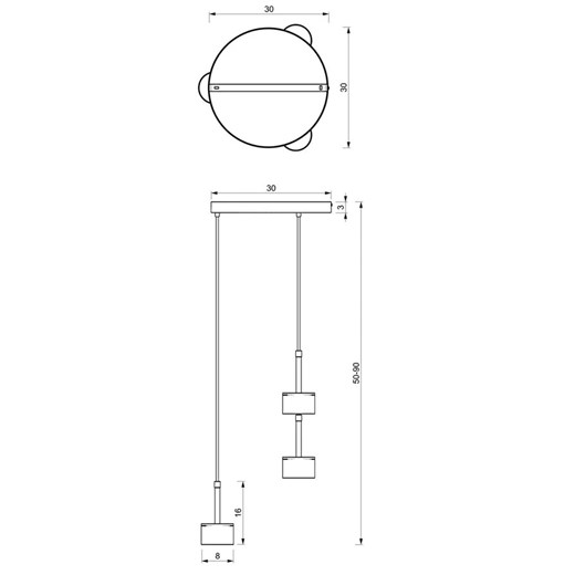 Czarno-złota wisząca lampa do kuchni - N022-Circile Lumes One Size Edinos.pl