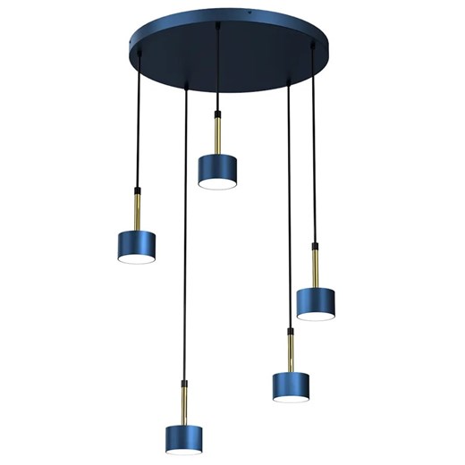 Niebiesko-złota lampa wisząca nad stół - N023-Circile ze sklepu Edinos.pl w kategorii Lampy wiszące - zdjęcie 172320611