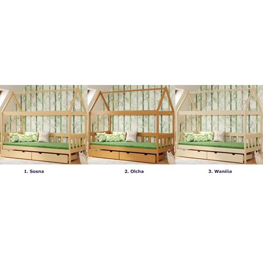 Dziecięce łóżko domek z szufladami, sosna - Dada 4X 180x80 cm Elior One Size Edinos.pl