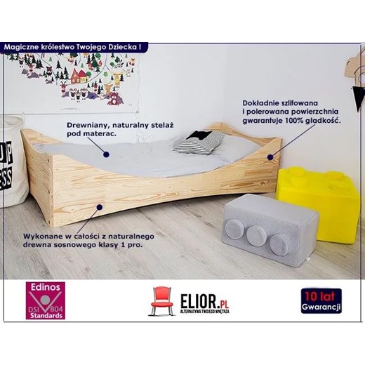 Łóżko drewniane Lexin 4X - 21 rozmiarów Elior One Size Edinos.pl