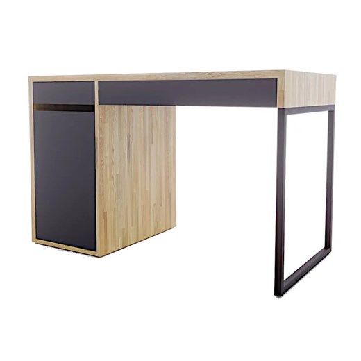 Dębowe biurko z szafką w stylu nowoczesnym - Alfea 3X Elior One Size Edinos.pl