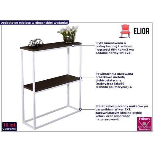 Loftowa konsola z półkami biały + czarny - Erosa 5X Elior One Size Edinos.pl
