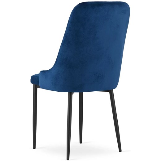 Granatowe pikowane krzesło - Hamza 3X Elior One Size Edinos.pl okazja