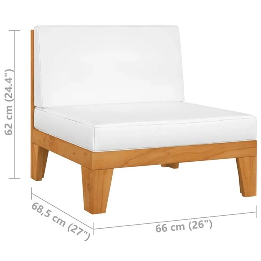 Drewniany fotel ogrodowy z kremowymi poduszkami - Arkano 4X Elior One Size Edinos.pl