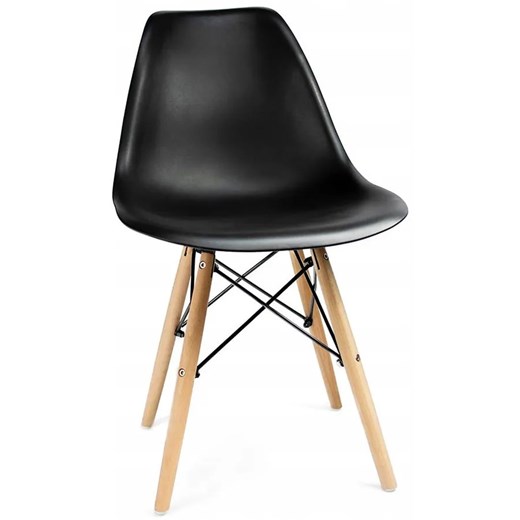 Czarne krzesło do salonu skandynawskiego - Huso 3X ze sklepu Edinos.pl w kategorii Krzesła - zdjęcie 172322181