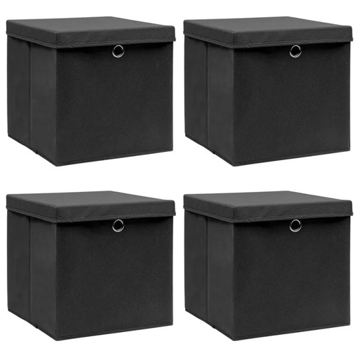 Komplet 4 czarnych składanych pudełek - Dazo 4X Elior One Size Edinos.pl