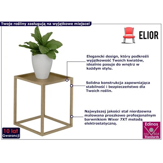 Złoty stojak na kwiaty w stylu glamour - Shiner 3X Elior One Size wyprzedaż Edinos.pl