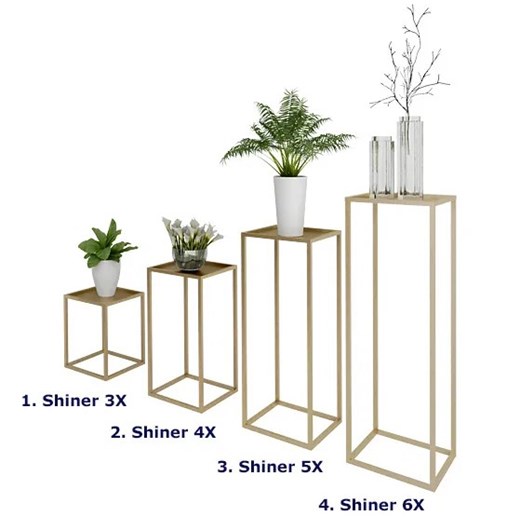 Złoty stojak na kwiaty w stylu glamour - Shiner 3X Elior One Size Edinos.pl okazyjna cena