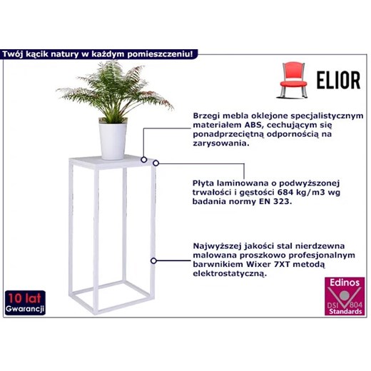 Biały metalowy stojak na kwiaty - Mobis 3X Elior One Size Edinos.pl