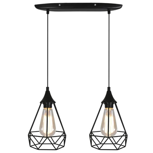 Podwójna czarna lampa wisząca - 3X K214 B5-Z30 ze sklepu Edinos.pl w kategorii Lampy wiszące - zdjęcie 172322514