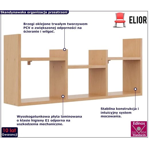 Skandynawska nadstawka na biurko buk - Lorea 3X Elior One Size Edinos.pl
