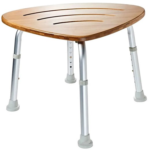 Bambusowy regulowany taboret pod prysznic - Inox Elior One Size Edinos.pl