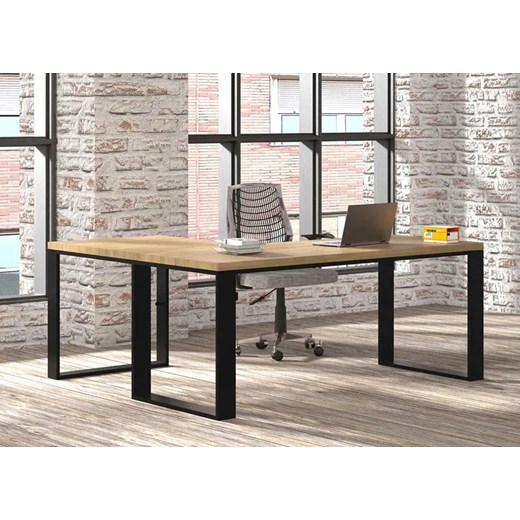 Dębowe loftowe biurko z dostawką 170 x 80 + 70 x 90 - Awol Elior One Size Edinos.pl