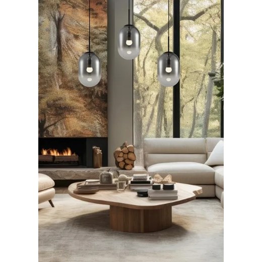 Czarna potrójna lampa wisząca - K400-Olion Lumes One Size Edinos.pl