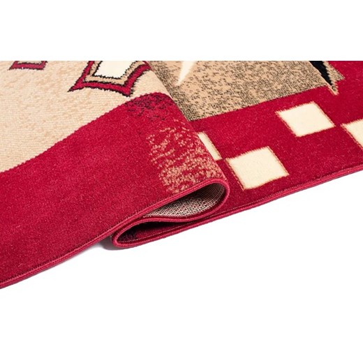 Czerwono - beżowy dywan w geometryczne wzory - Fendy 12X Profeos One Size Edinos.pl