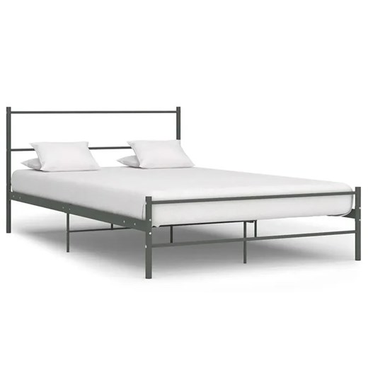 Szare metalowe łóżko dwuosobowe 160x200 cm - Epix Elior One Size Edinos.pl