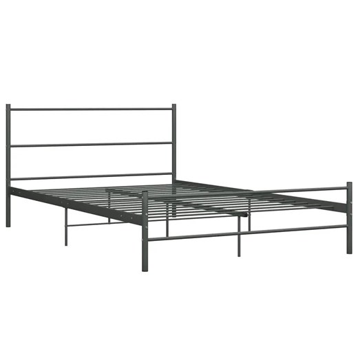 Szare metalowe łóżko dwuosobowe 160x200 cm - Rafael ze sklepu Edinos.pl w kategorii Łóżka i materace - zdjęcie 172323063