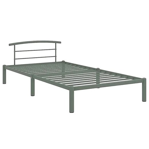 Szare metalowe łóżko w stylu loftowym 100x200 cm - Mohn ze sklepu Edinos.pl w kategorii Łóżka i materace - zdjęcie 172323134