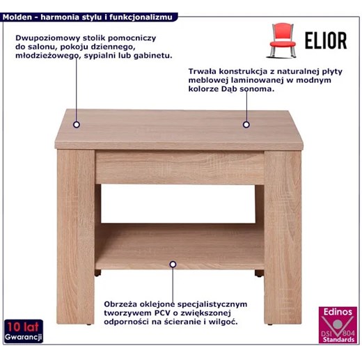 Stolik pomocniczy z półką - Molden 26X Elior One Size promocja Edinos.pl