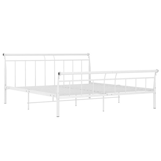 Białe metalowe łóżko z zagłówkiem 180x200 cm - Keri ze sklepu Edinos.pl w kategorii Łóżka i materace - zdjęcie 172323240