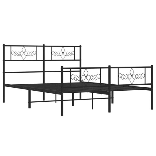 Czarne metalowe łóżko małżeńskie 160x200cm - Radina ze sklepu Edinos.pl w kategorii Łóżka i materace - zdjęcie 172323462
